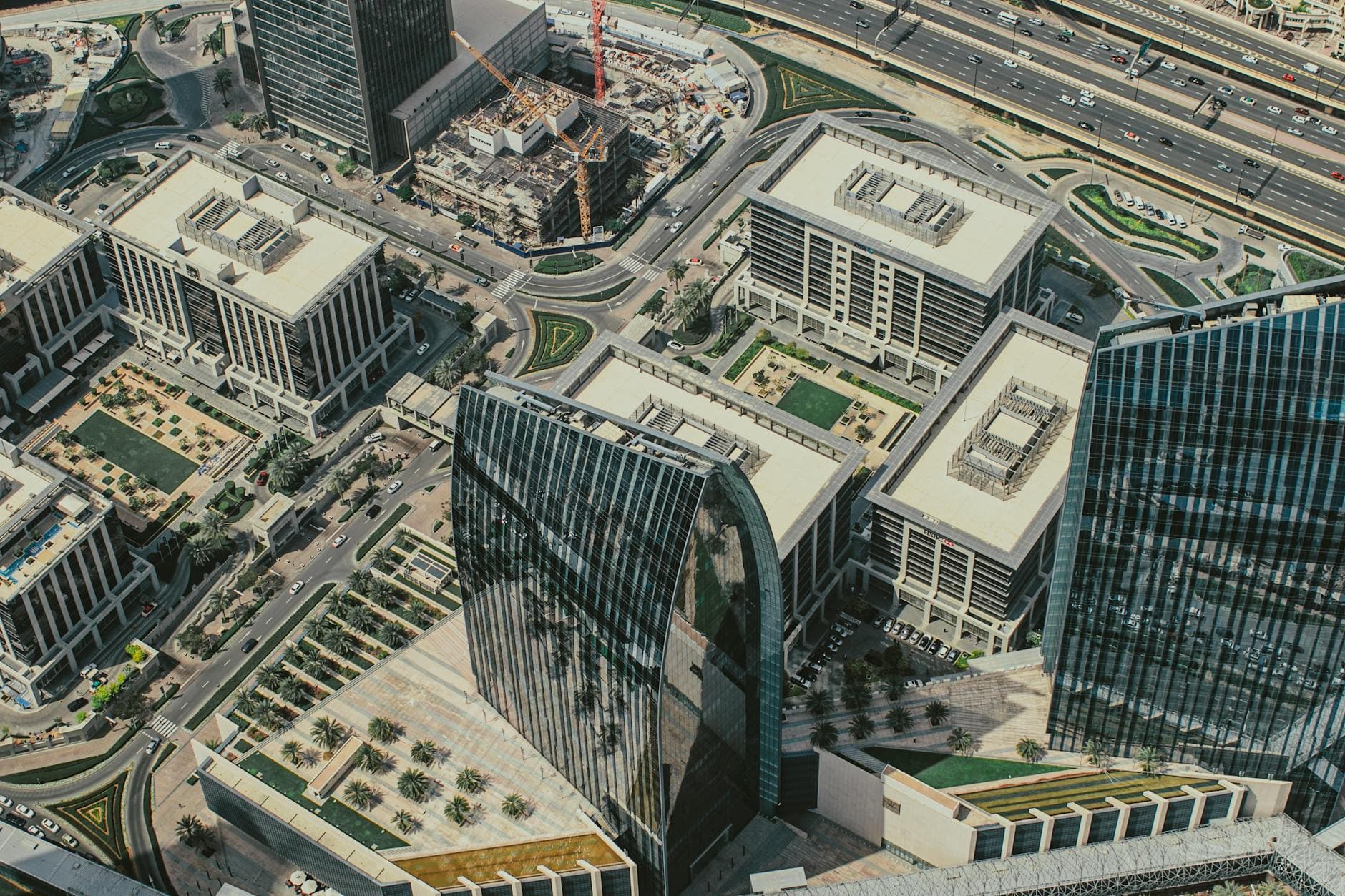 Modern co-working space in a Dubai free zone with flexi desks and agency founders working
